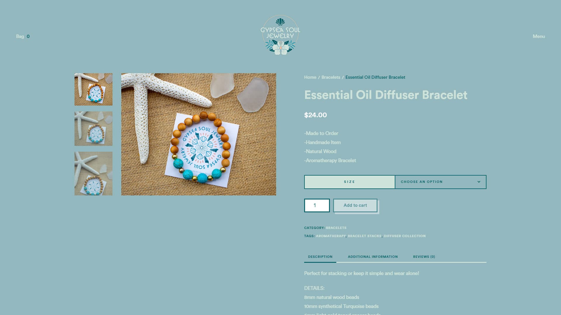 Gypsea Soul Jewelry Website project detail