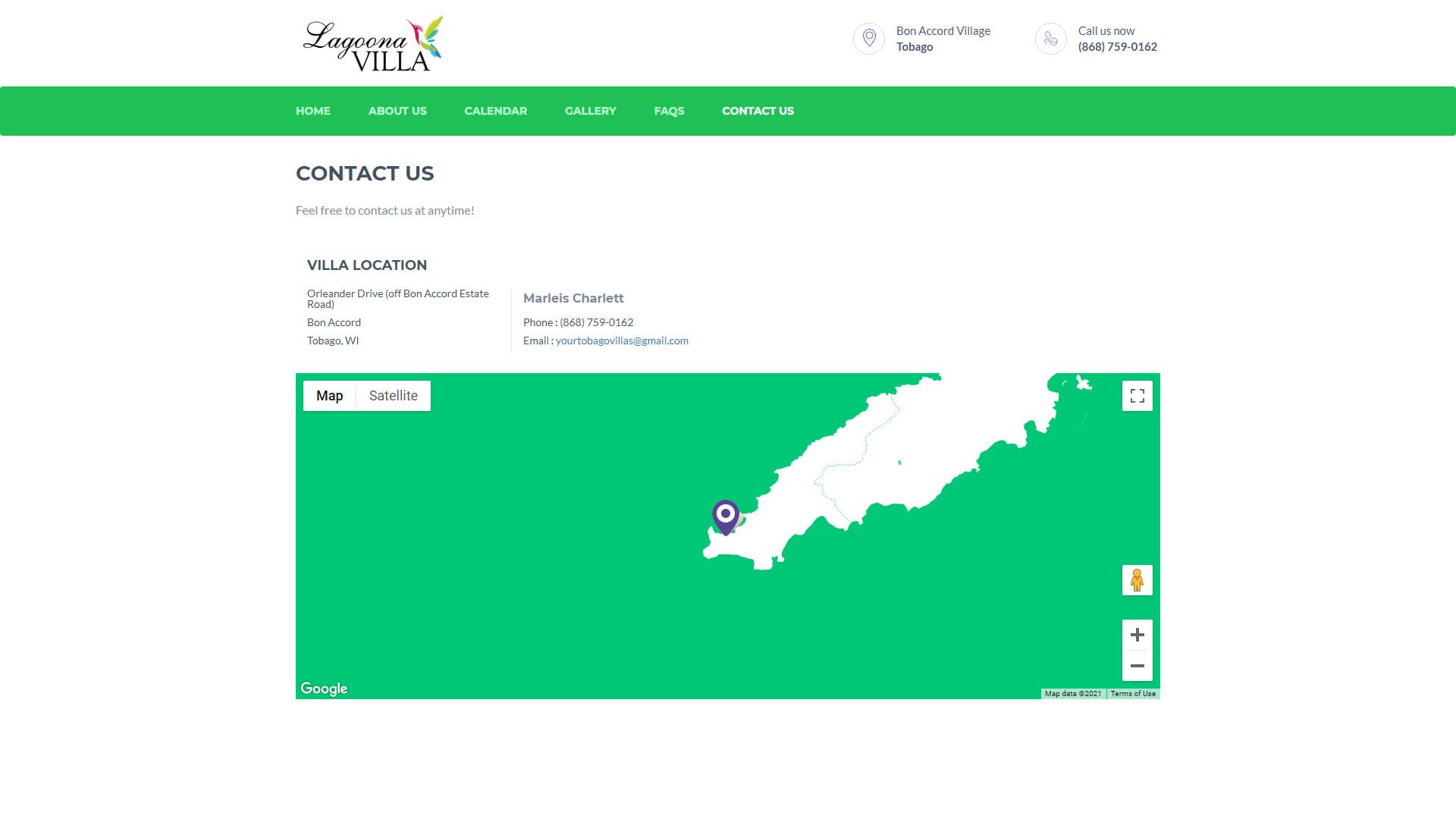 Lagoona Villa Website project detail