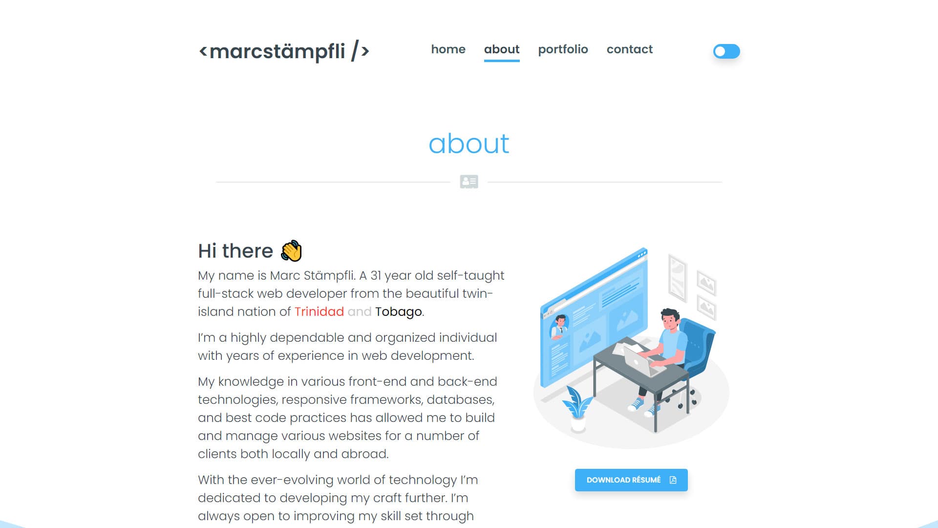 Marc Stämpfli Website project detail