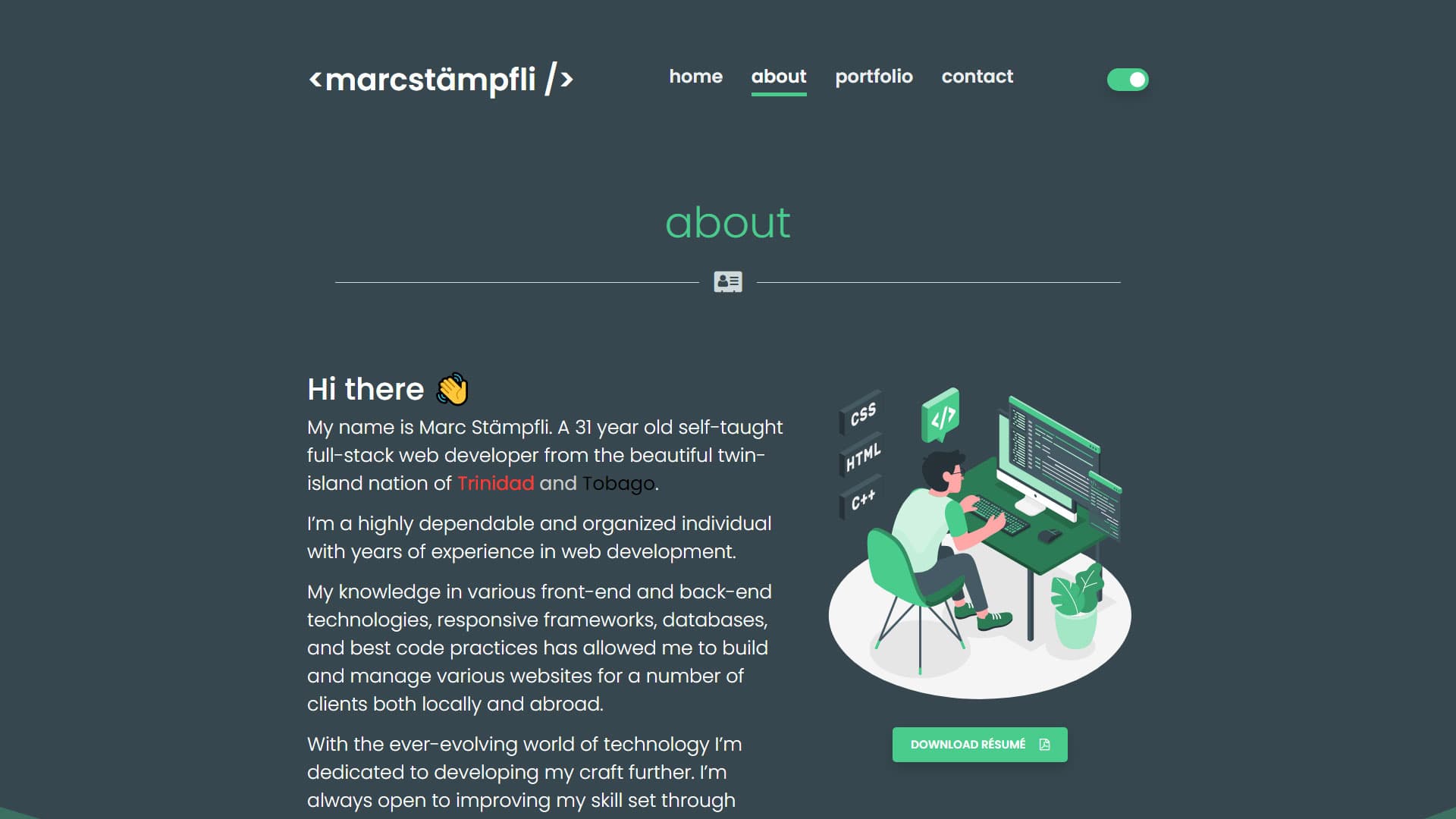 Marc Stämpfli Website project detail