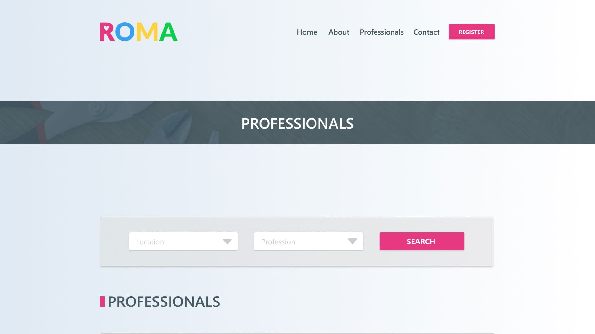 ROMA Website project detail