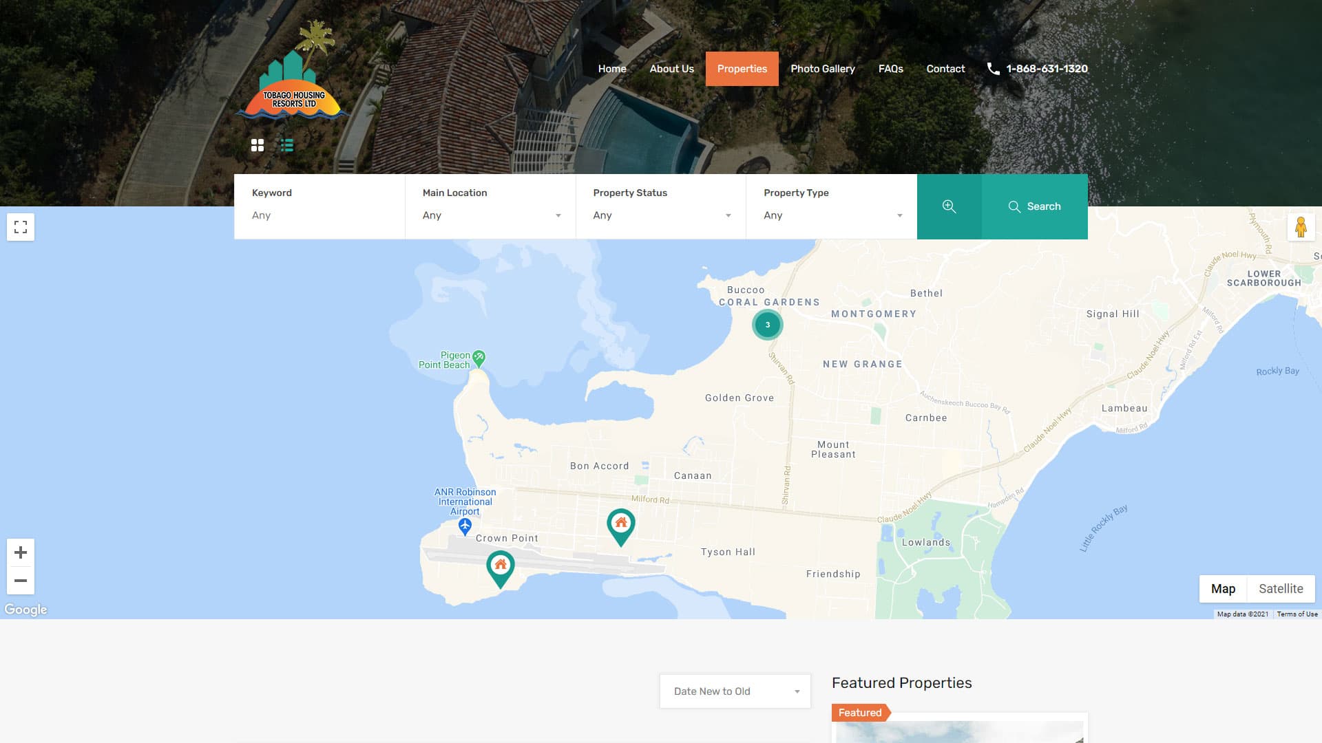 Tobago Housing Resorts Website project detail
