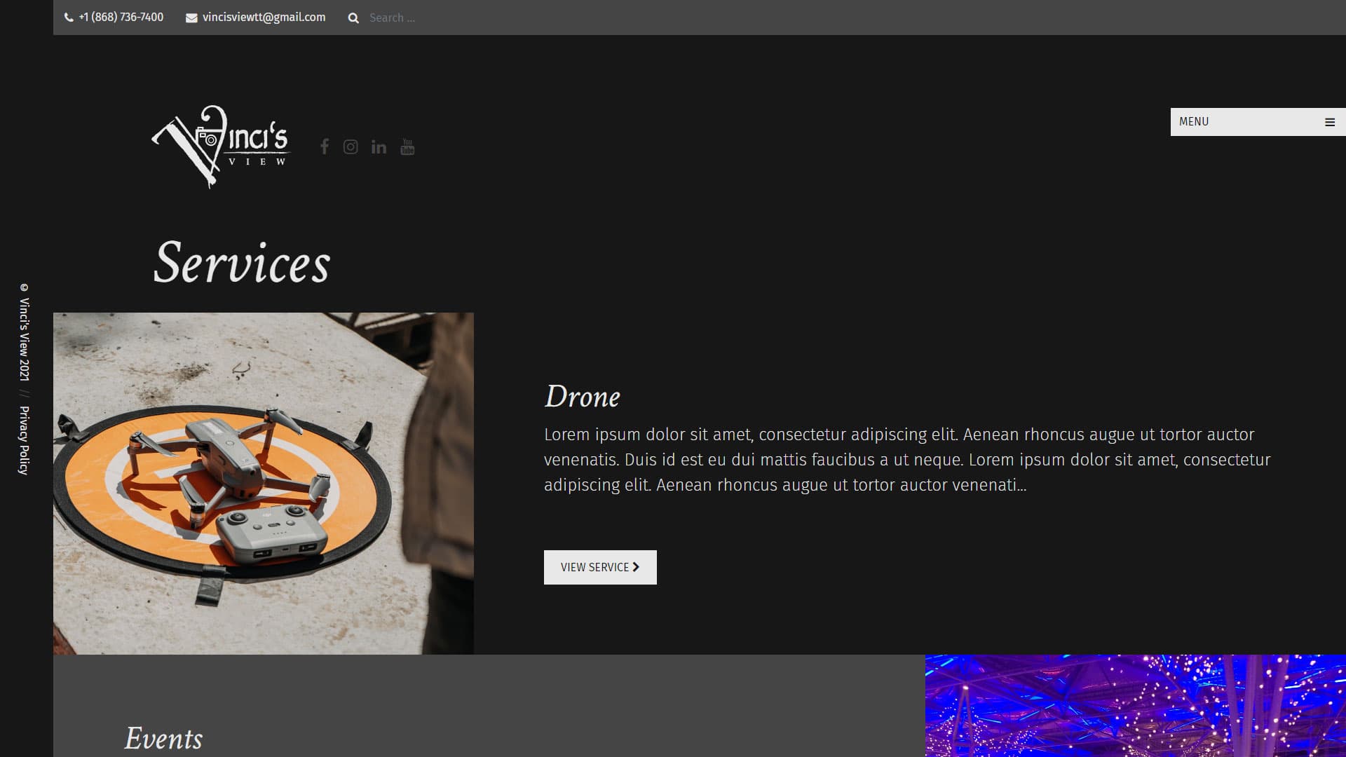 Vinci's View Website project detail