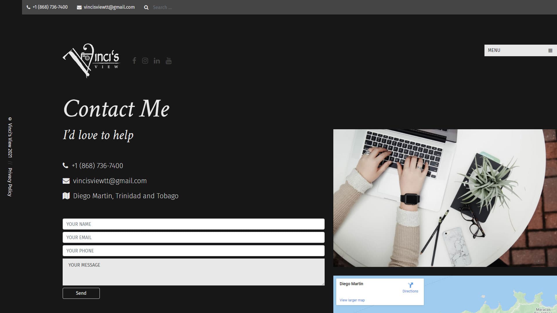 Vinci's View Website project detail